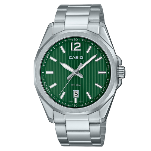 Наручные часы CASIO Наручные часы CASIO MTP-E725D-3A, серебряный, серый (серый/зеленый/серебристый/стальной)