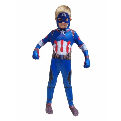 Детский карнавальный костюм - Капитан Америка - (синий/красный/белый)
