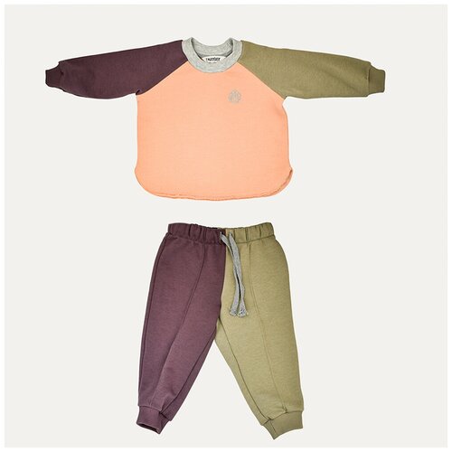 Комплект одежды 7матрешек, зеленый, серый (серый/разноцветный/зеленый/оранжевый/фиолетовый)