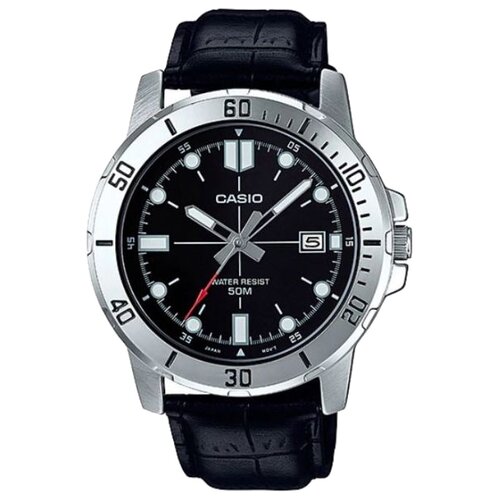Наручные часы CASIO MTP-VD01L-1E, черный, серебряный (черный/серебристый/серебряный)