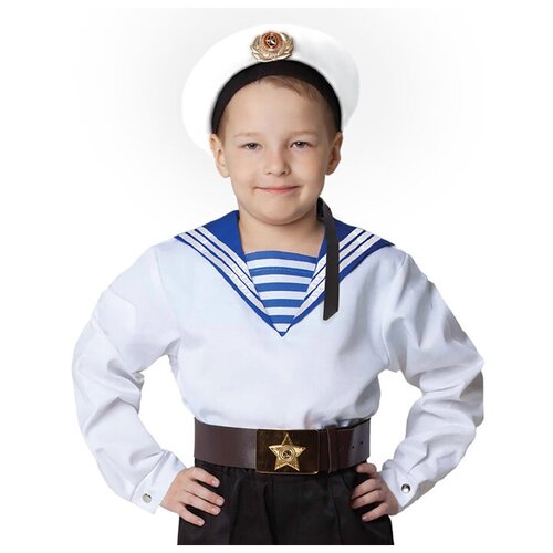 Морская рубашка "Фланка", детская, р-р 40, рост 146 см, цвет белый
