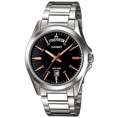 Наручные часы CASIO Casio Мужские наручные часы Casio MTP-1370D-1A2, серебряный, черный (серый/черный/серебристый/хром)