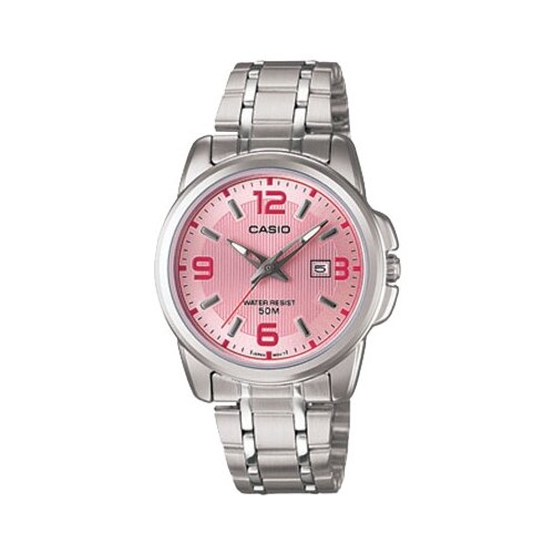 Наручные часы CASIO Standard LTP-1314D-5A, серебряный, розовый (розовый/серебристый/розовый-серебристый)