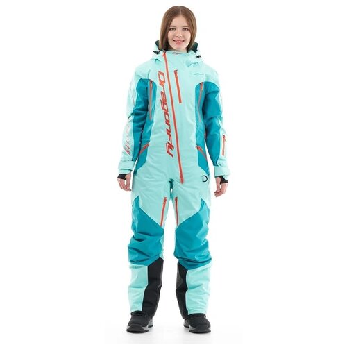 Горнолыжный комбинезон Dragonfly Gravity Premium, зимний, карманы, карман для ски-пасса, капюшон, мембранный, утепленный, водонепроницаемый, голубой - изображение №1