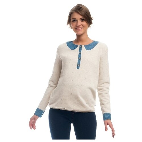 Пуловер  NEWFORM, длинный рукав, силуэт свободный, средней длины, белый - изображение №1