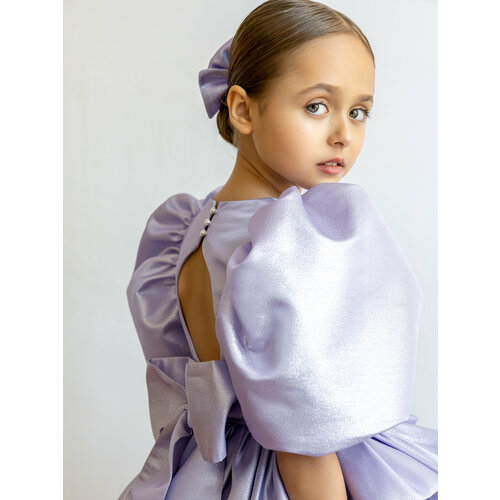 Платье, фиолетовый, серебряный (фиолетовый/серебристый/белый/лиловый) - изображение №1