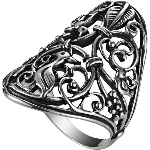 Кольцо Самородок серебро, 925 проба, чернение - изображение №1