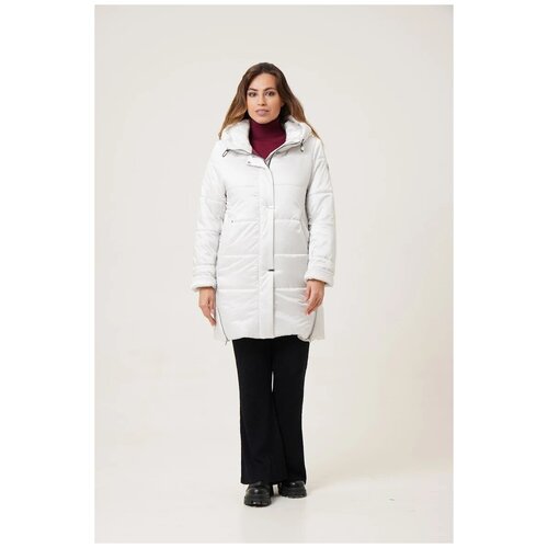 куртка  Maritta зимняя, подкладка, съемный капюшон, ветрозащитная, внутренний карман, белый - изображение №1