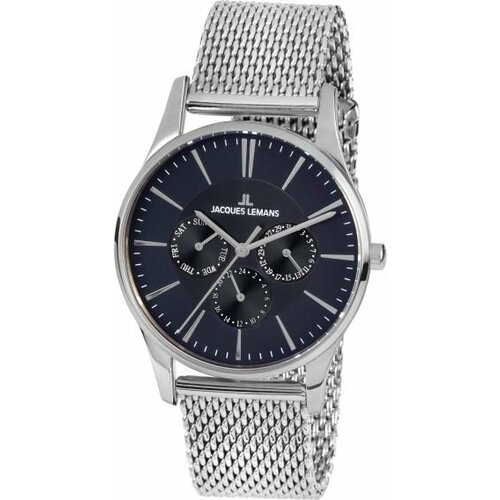 Наручные часы JACQUES LEMANS Classic Часы наручные Jacques Lemans 1-1951G, серебряный (синий/серебристый) - изображение №1