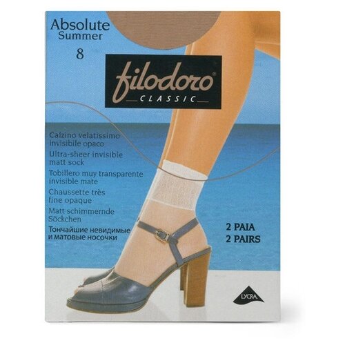 Носки Filodoro, 8 den, 2 пары, 2 уп, черный