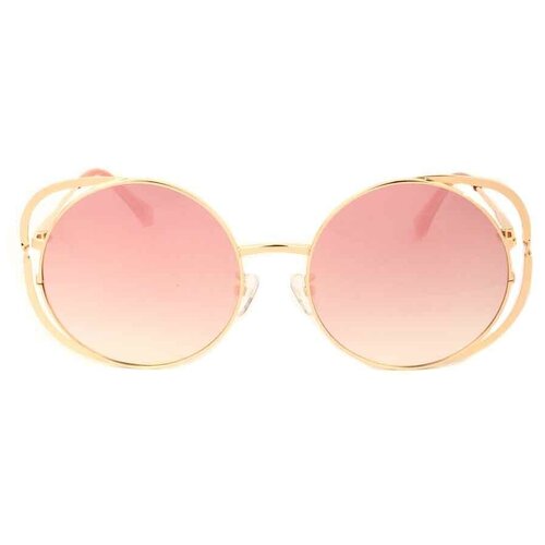Солнцезащитные очки Keluona, круглые, оправа: металл, градиентные, для женщин, золотой (золотой/золотистый)