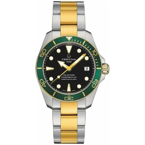 Наручные часы Certina Наручные часы Certina DS Action Diver C032.807.22.051.01, зеленый, мультиколор (черный/зеленый/желтый)
