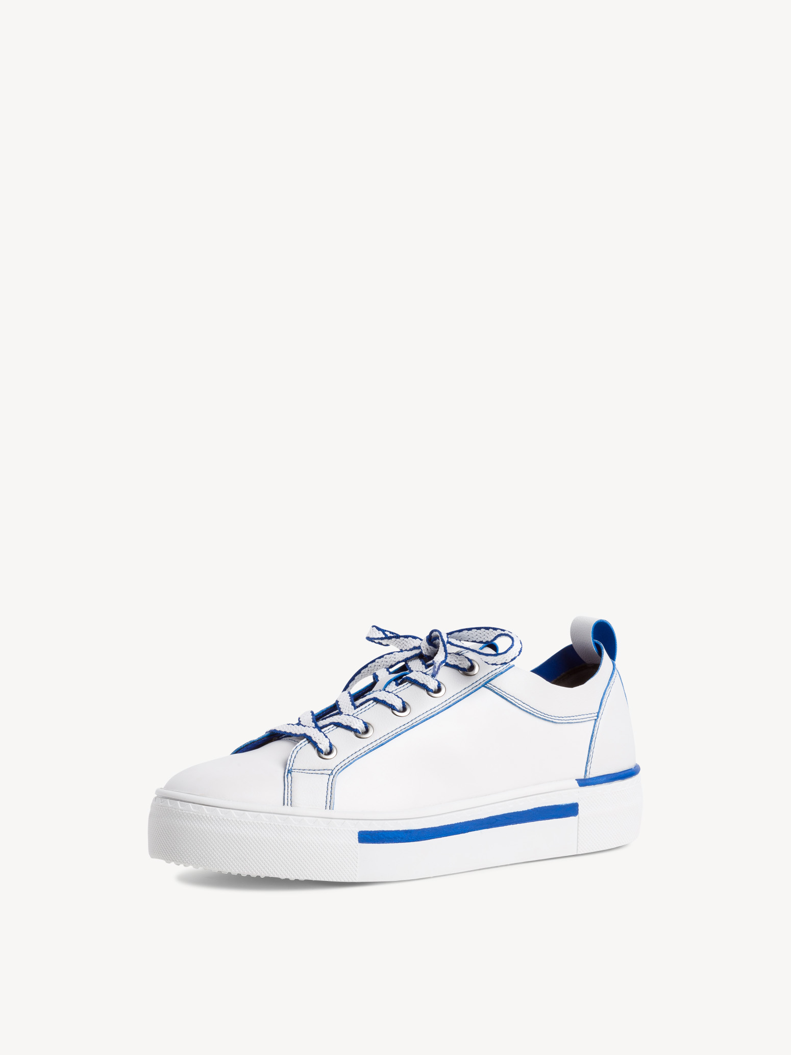 Ботинки на шнурках женские (синий/белый) - изображение №1