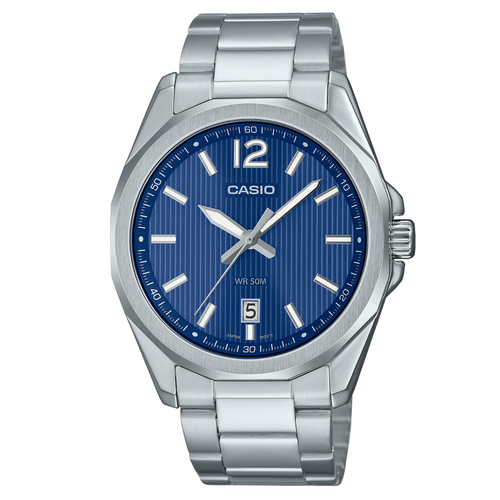 Наручные часы CASIO Наручные часы CASIO MTP-E725D-2A, серебряный, серый (серый/синий/серебристый/синий-серебристый) - изображение №1