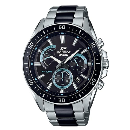 Наручные часы CASIO Edifice Японские наручные часы Casio Edifice EFR-552SBK-1A, голубой, серебряный (черный/голубой/серебристый)