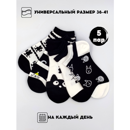 Носки Turkan, 5 пар, белый, бежевый, коричневый, черный (черный/коричневый/бежевый/белый)
