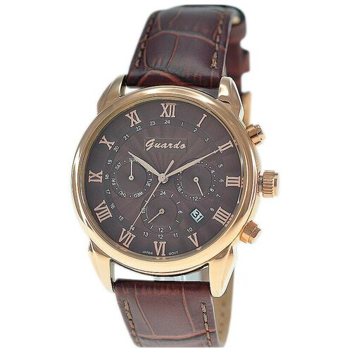 Наручные часы Guardo Наручные часы GUARDO S00980A.8 коричневый, коричневый, золотой (коричневый/золотой/золотистый)