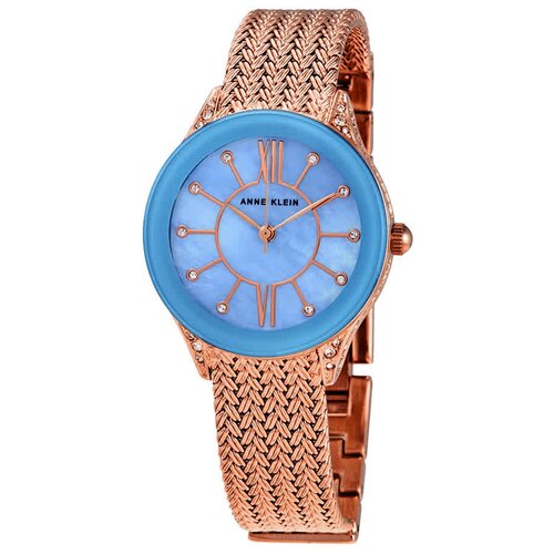 Наручные часы ANNE KLEIN Crystal Metals 2208LBRG, голубой