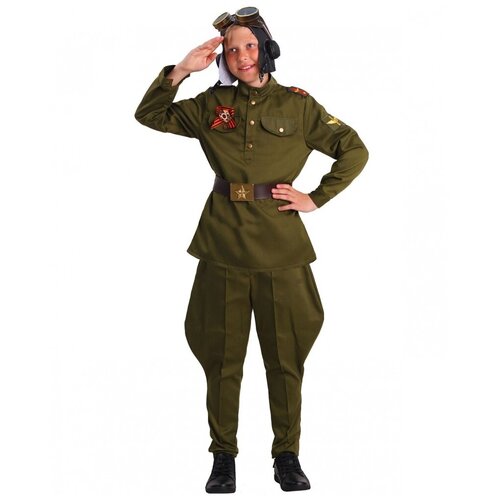 Детский костюм военного летчика (11059) 116 см (коричневый/хаки)