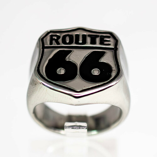 Кольцо Route 66, серебряный (серебристый) - изображение №1