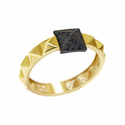 Кольцо Platika, желтое золото, 585 проба, бриллиант, желтый, золотой (желтый/золотистый) - изображение №1