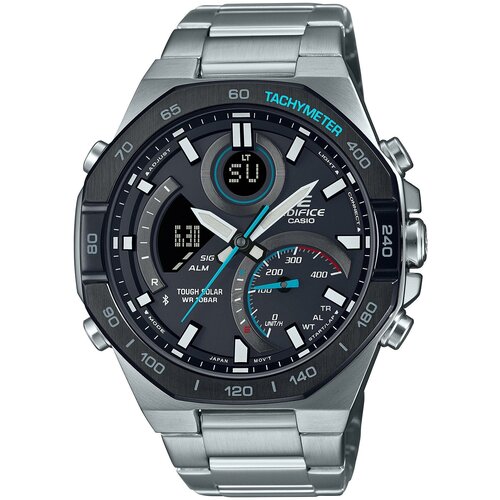 Наручные часы CASIO Edifice Часы наручные Casio ECB-950DB-1A, голубой, черный (черный/голубой/серебристый)