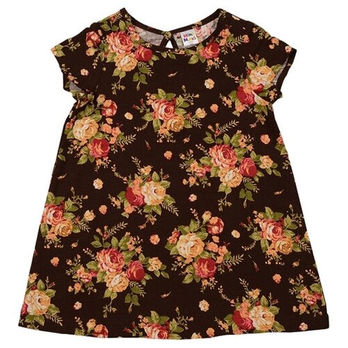 Платье Mini Maxi, хлопок, коричневый, мультиколор - изображение №1