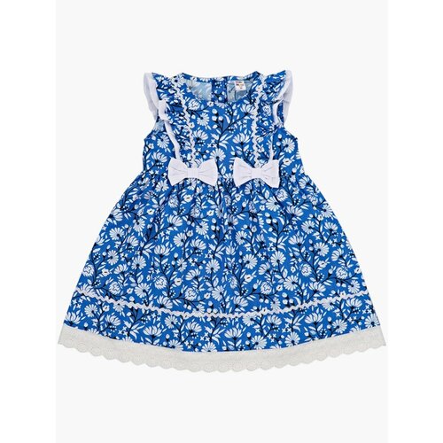 Платье Mini Maxi, хлопок, флористический принт, синий