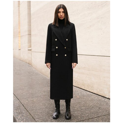 Пальто  BUBLIKAIM, демисезон/зима, силуэт прямой, средней длины, черный - изображение №1