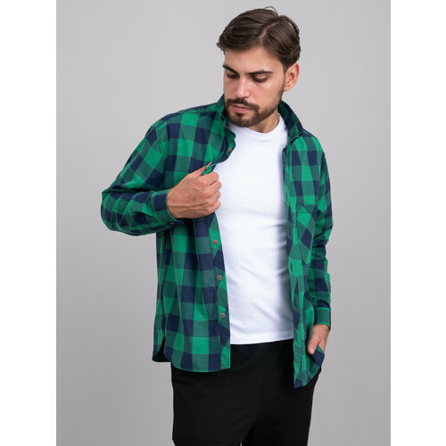 Рубашка LUKANCLAN, зеленый (черный/синий/красный/зеленый/белый)