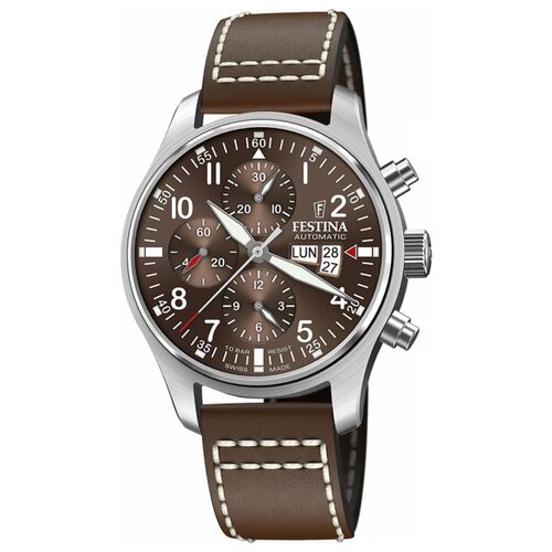 Наручные часы FESTINA Swiss Made Наручные часы Festina F20150.3, коричневый, серебряный (коричневый/серебристый)