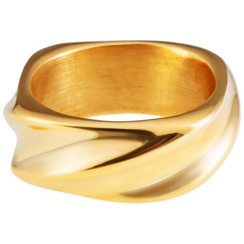 Кольцо Kalinka modern story, нержавеющая сталь, желтый, золотой (желтый/золотистый)