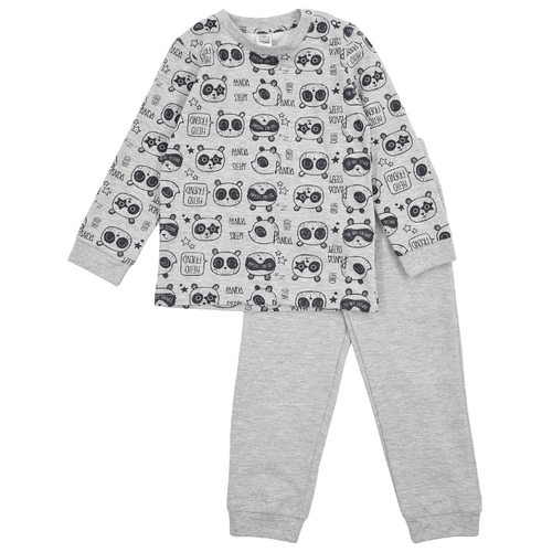 Пижама Белый Слон для мальчиков, брюки, брюки с манжетами, серый - изображение №1