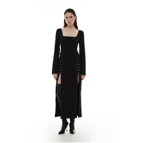 Платье Sorelle, прилегающее, миди, подкладка, черный