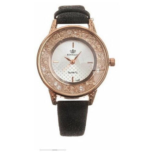 Наручные часы Сима-ленд Часы наручные кварцевые женские "Фелиция", циферблат d-3.2 см, черные, черный