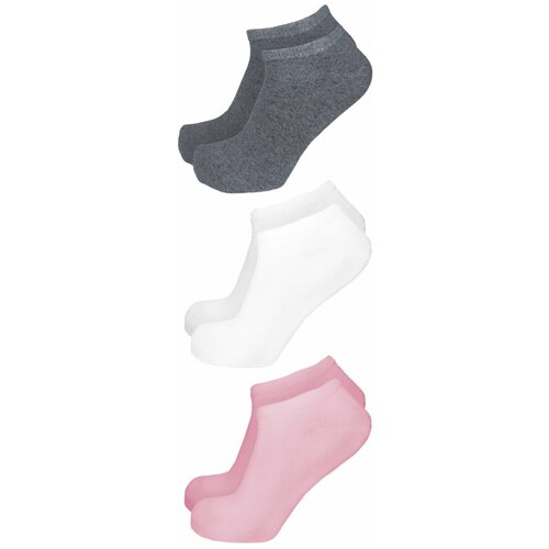 Носки Tuosite, 3 пары, розовый, серый, белый (серый/розовый/белый) - изображение №1