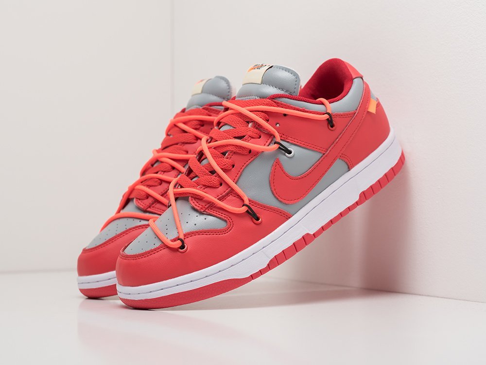 Кроссовки Nike SB Dunk Low  x OFF-White (красный) - изображение №1