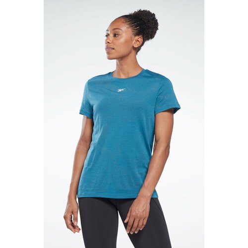 Футболка  для фитнеса Reebok Burnout T-Shirt, силуэт прямой, синий