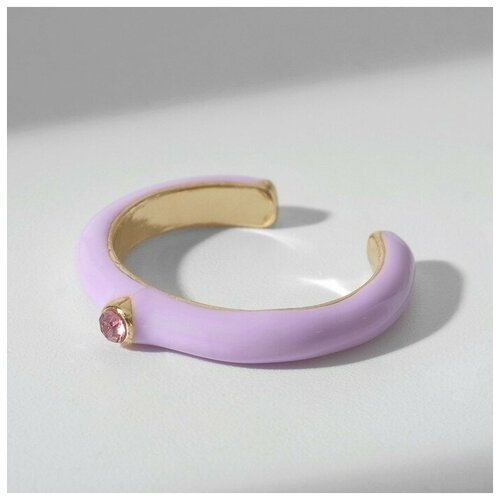 Кольцо Queen Fair, эмаль, безразмерное, розовый, фиолетовый (розовый/фиолетовый)