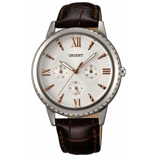 Наручные часы ORIENT Японские наручные часы ORIENT кварц жен FSW03005W, белый, серебряный (серебристый/белый)