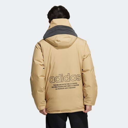 Пуховик adidas, бежевый - изображение №1