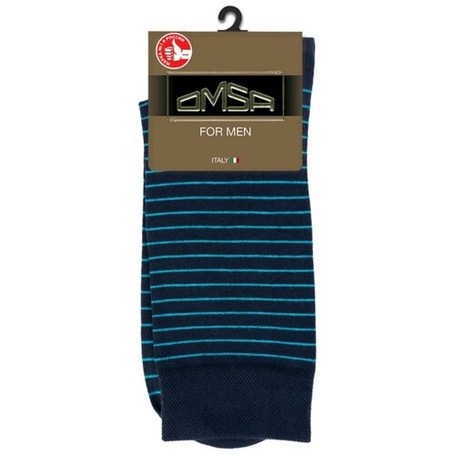 Мужские носки Omsa, 1 пара, классические, голубой, синий (синий/голубой)