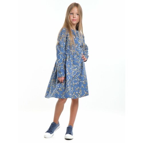 Платье Mini Maxi, флористический принт, голубой