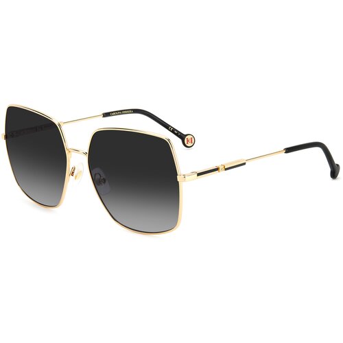 Солнцезащитные очки CAROLINA HERRERA, квадратные, оправа: металл, градиентные, с защитой от УФ, для женщин, золотой (черный/золотой/золотистый)