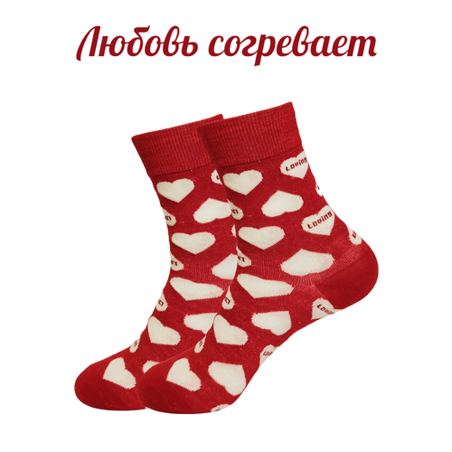 Носки Disparo, белый, красный (красный/белый) - изображение №1