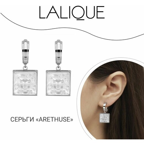 Серьги Lalique, хрусталь, размер/диаметр 30 мм., белый, бесцветный (белый/бесцветный/прозрачный) - изображение №1