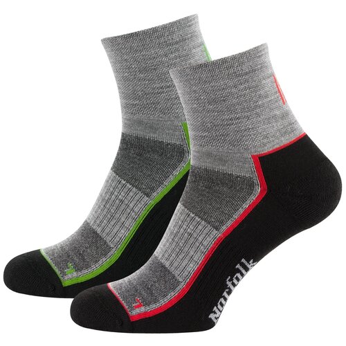 Носки Norfolk Socks, плоские швы, черный, серый, 2 пары (серый/черный) - изображение №1