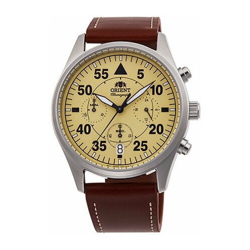 Наручные часы ORIENT KV0503Y, коричневый, желтый (коричневый/желтый/серый металлик)