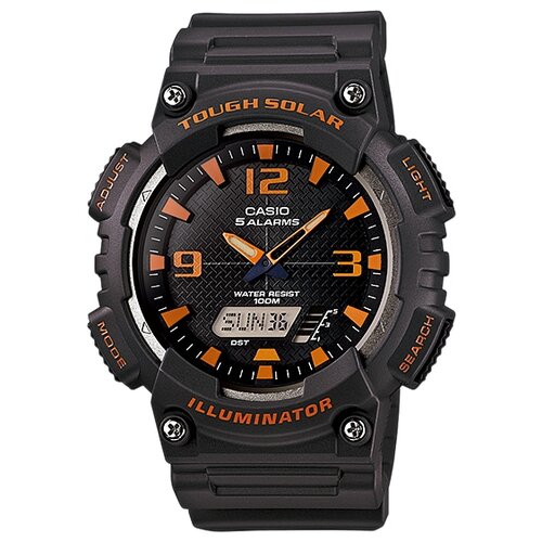 Наручные часы CASIO AQ-S810W-8A, оранжевый, черный (черный/оранжевый/черный матовый) - изображение №1