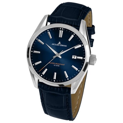 Наручные часы JACQUES LEMANS Classic 1-1859C, синий, серебряный (синий/серебристый/тёмно-синий)